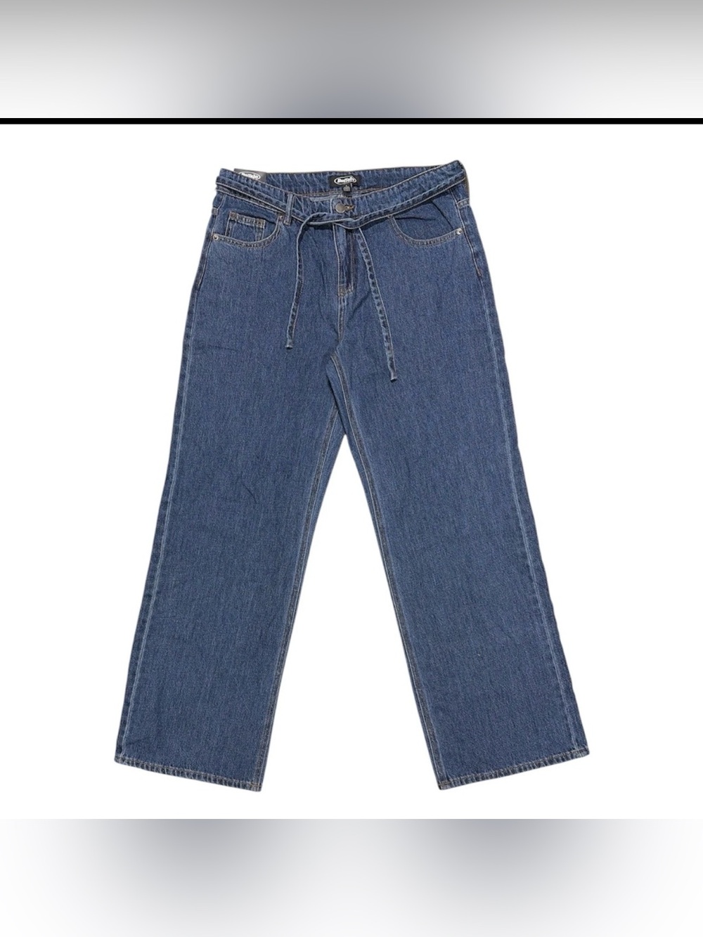 Buffalo Jeans Women's Belted Wide-Leg Denim Jeans in Dark Medium wash Size 22